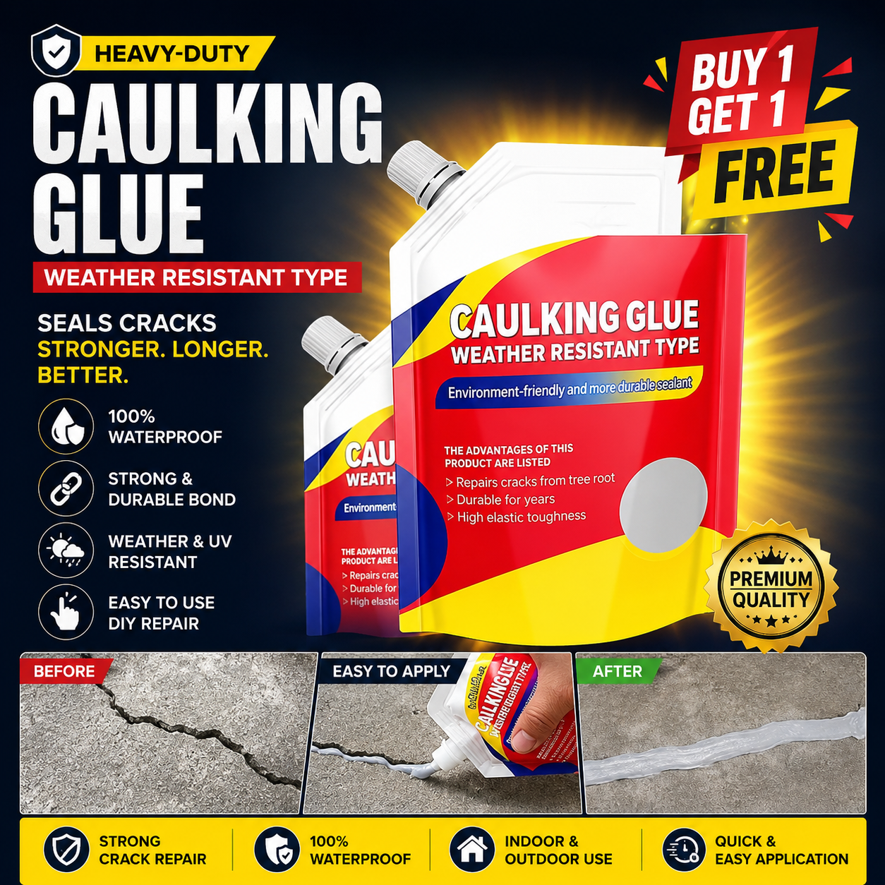 (BUY 1 GET 1 FREE) azadimart™ CrackSeal Pro – Heavy-Duty Concrete Repair Adhesive