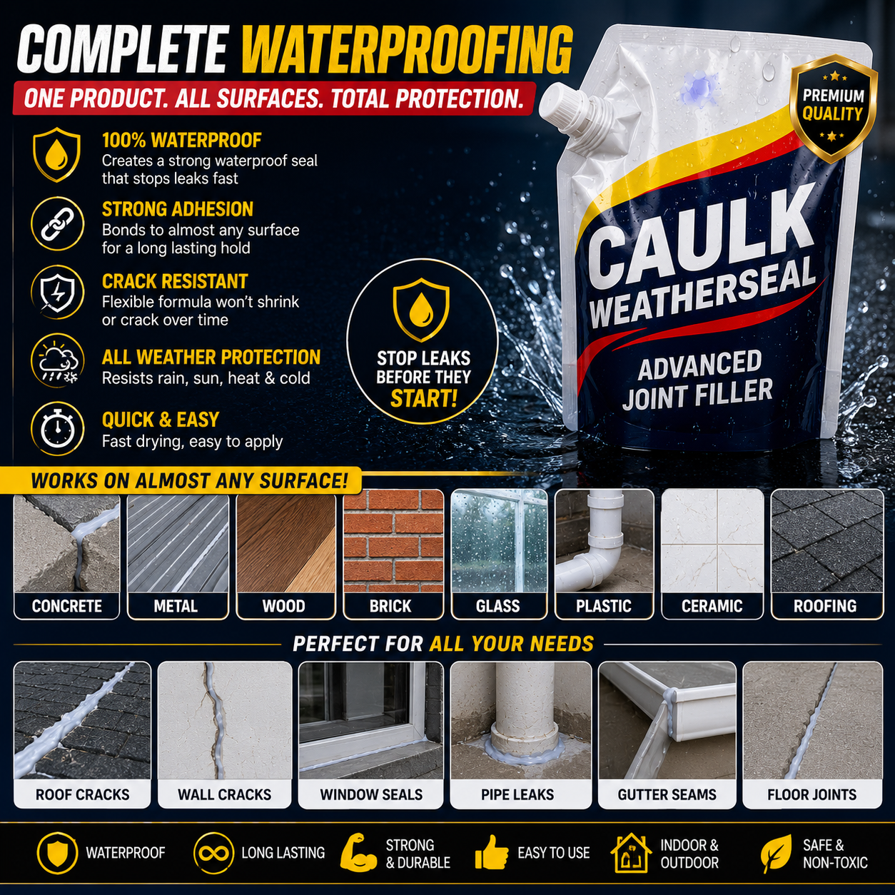 (BUY 1 GET 1 FREE) azadimart™ CrackSeal Pro – Heavy-Duty Concrete Repair Adhesive.